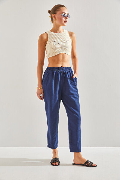 Bianco Lucci Dámské kalhoty s elastickým pasem60201002