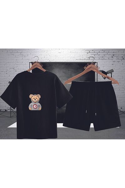 HOFFNUNG Full Shorts Alabama Bear Print Bottom-Top Suit