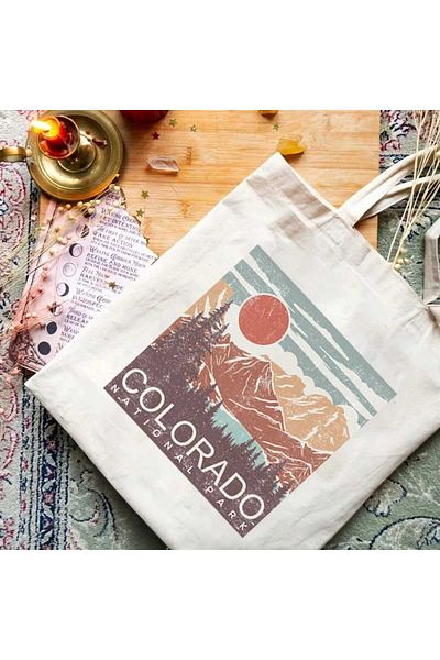 Cemira Geantă de carte pentru Parcul Național de Design Colorado, geantă de tote, geantă de pânză, geantă de cumpărături