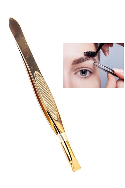 Uniquem Gold Akustik Cımbız Serisi İnce Düz Uçlu Kıl Tüy Kaş Cımbızı XLC515