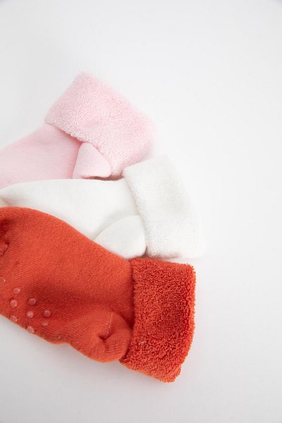 DeFacto Girl Baby Non-Slip Base 3-Piece Cotton Towel Socks Y7807a2ns