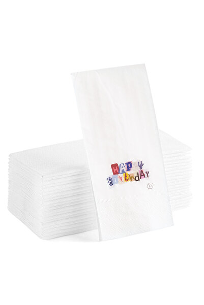 Matbaagraf Happy Birthday Yazılı Baskılı Sunum Peçetesi 20li