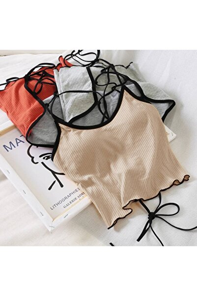 BENİMOLMALI Crop cu spate din bumbac, cu bretele Gloplu, bustieră crop, busti...