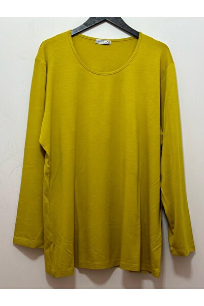 Desen Triko Блуза с кръгло деколте и дълъг ръкав от пениран памук