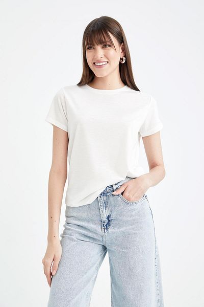 DeFacto Tričko Regular Fit Crew s krátkým rukávem W7299az23sm