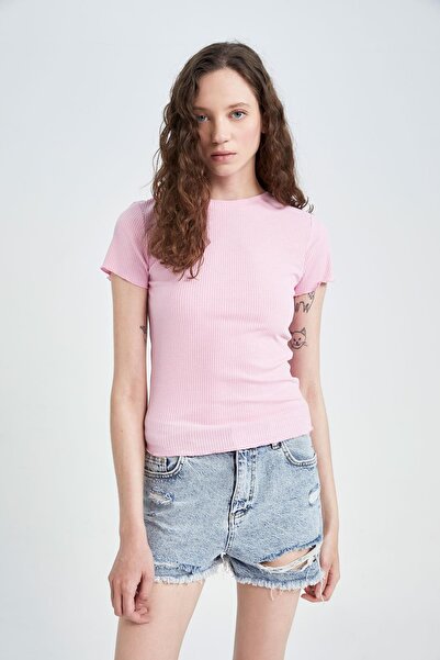 DeFacto تي شيرت بأكمام قصيرة ورقبة دائرية K7064az23sm