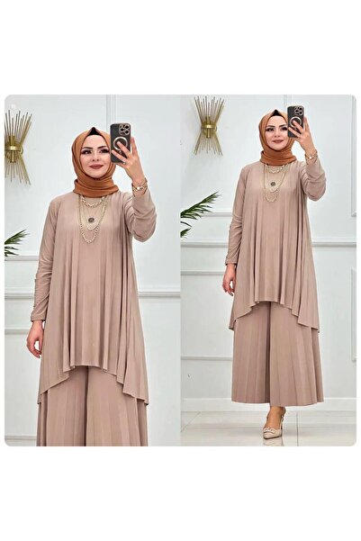 MODAMÜNASİP Set de pantaloni și tunica cu pliuri superbe