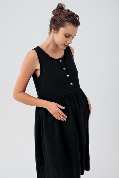 Artış Linen Sleeveless Maternity Dress