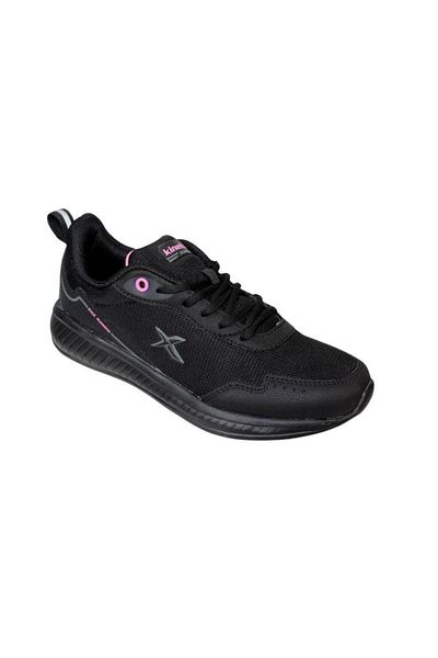 Kinetix KINETIX Women's Black White Mesh Lace-Up Comfort Sole Sneakers