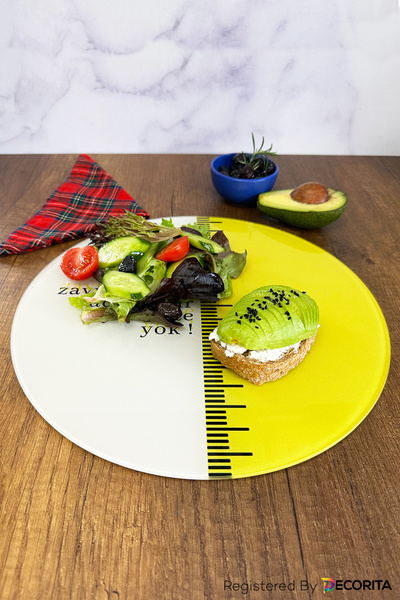 Decorita Cam Diyet Tabağı | Cam Sunum Tabağı | Zayıflamanın Tadı | Çap32cm