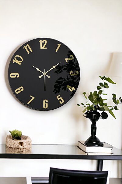 EMORES 46 Cm Gerçek Ayna Pleksi Rakam Dekoratif Duvar Saati