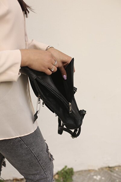 volk 25x30 cm Genuine Leather Backpack - 8 Bellows V-b-cn-066