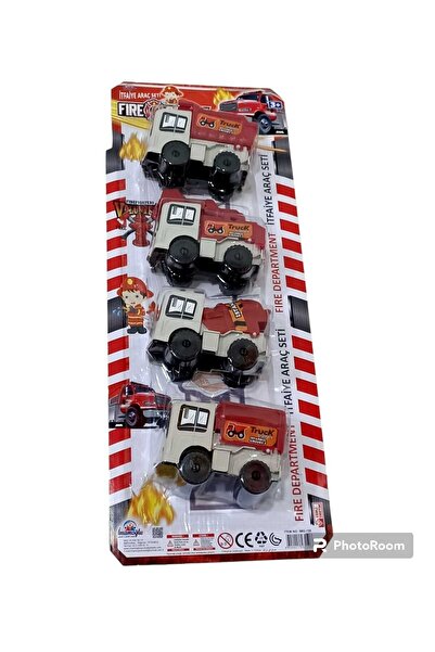 TH TİCARET مجموعة سيارات إطفاء مكونة من 4 قطع