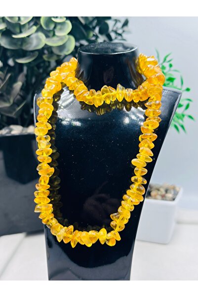 NikaŞ الكبار قطرة العنبر قلادة للجنسين الإجهاد العصبي Guatr 55-60 سم