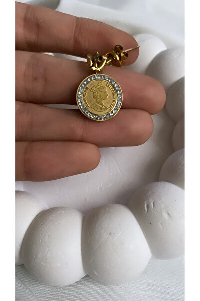 Accessories Sallantılı Çeyrekli Çelik Küpe