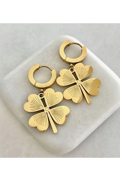 Accessories Large Size Clover Model Earrings
