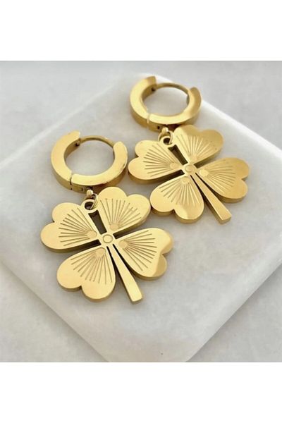Accessories Large Size Clover Model Earrings