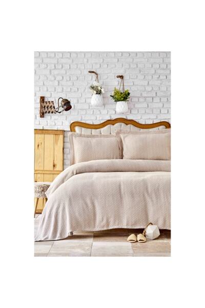 Karaca Home Stella Bej Çift Kişilik Yatak Örtüsü Seti