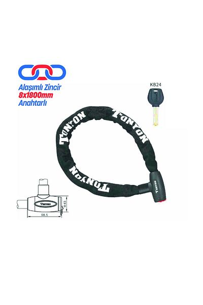 Bike And Art Κλειδαριά μοτοσικλέτας Tonyon Thick Chain Bike 8x1800mm