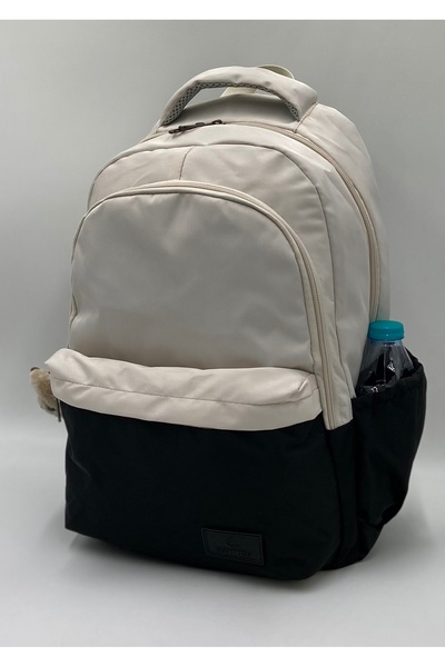 Bevitton Waterproof Unixes Beige-Black Daily School Backpack 34100