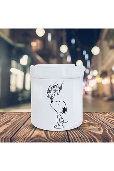 HobiShop Snoopy Ashtray Cartoon Character Τυπωμένος Επιτραπέζιος Αναπαύσεων K-69
