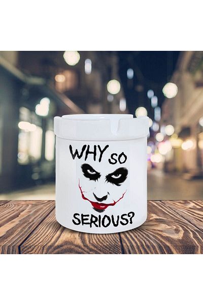 HobiShop Γιατί τόσο σοβαρό Joker Printed Ashtray Κεραμικός αναρριχητήρας
