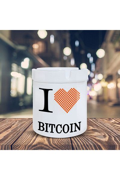 HobiShop I Bitcoin Currency Printed Ashtray Κεραμικός αναμειγνύστης στάχτης 20879