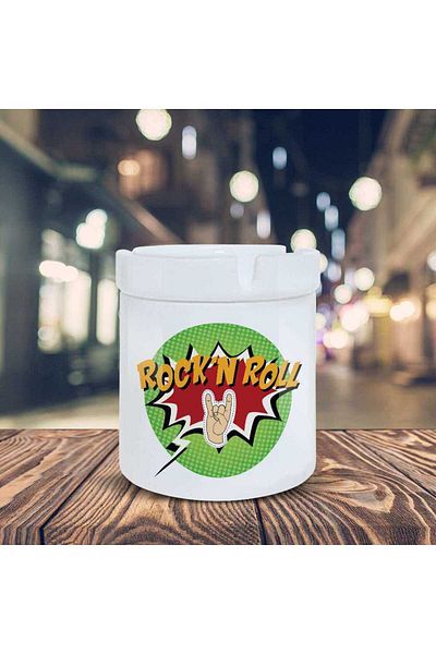 HobiShop Rock'n Roll Τασάκι Pop Art Τυπωμένο σουβέρ K-104