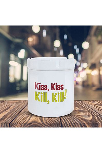 HobiShop Kiss Kiss Kill Kill Τυπωμένος Τασάκι Τασάκι
