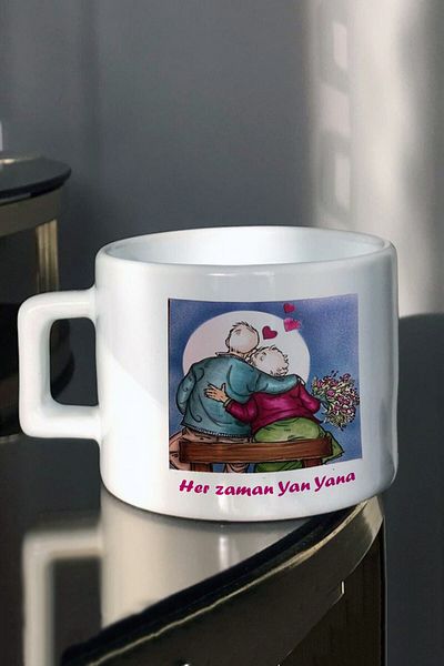HobiShop Side-by-Side Printed Tea Coffee Cup Special for Valentine's Day for Every Time and All Ages