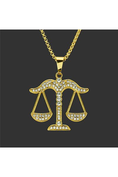 FG KONNİCHİWA Libra Sign Necklace Stainless Steel Necklace Unisex Accessory Vintage Steel Necklace