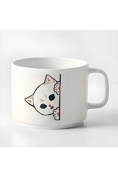 HobiShop Naughty Cat Basic 180 ml Tea/Coffee Espresso Cup