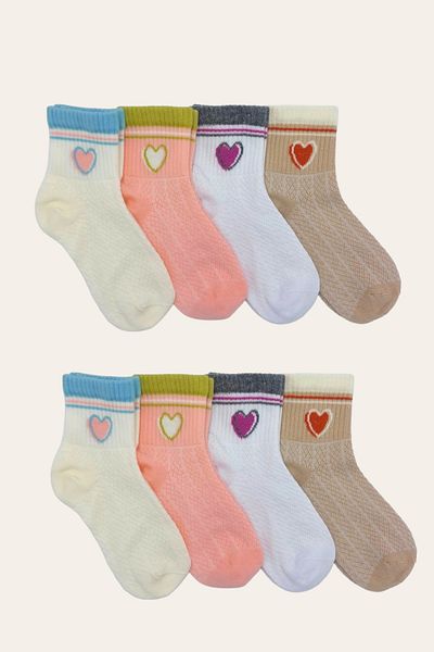 Ollero 8 Pairs of Girls' Seamless Socks