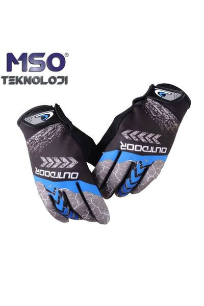 MSO TEKNOLOJİ Outdoor Slikonlu Kaymaz Dokunmatik Temas Bisiklet Trekking Eldiven