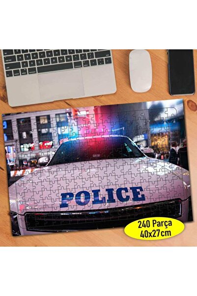 Genel Markalar Sirenli Polis Arabası Police 240 Parça Puzzle Yapboz-110545058