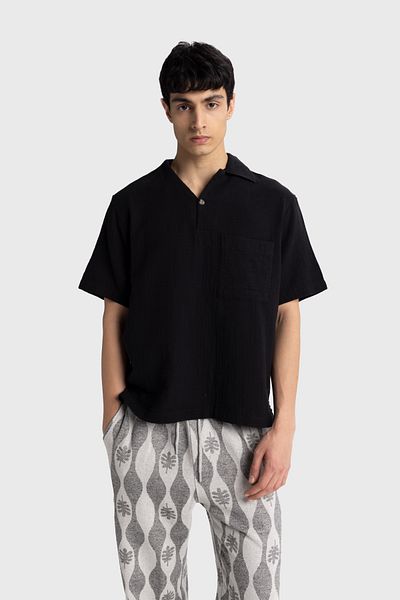 GIESTO Wrinkled Look SHORT SLEEVE SHIRT