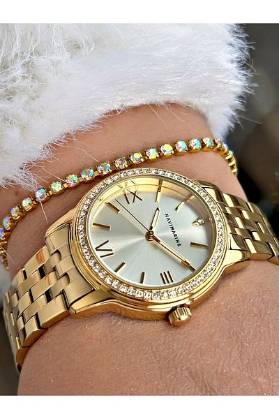 Navimarine Gold Color Steel Cord Women's Wristwatch + Bracelet Gift