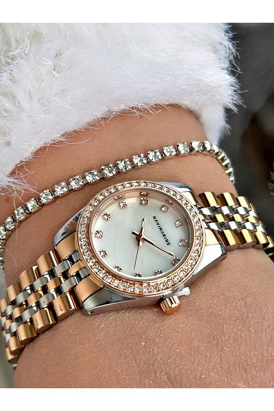 Navimarine Gold Color Steel Cord Women's Wristwatch + Bracelet Gift