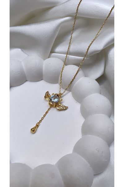 Accessories Animated Angel Steel Necklace - With Wings