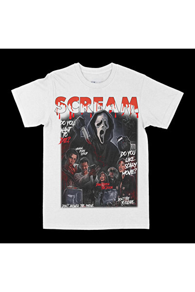 rebelberi Scream Bootleg Stil Temă de Groază Tricou Oversize Unisex