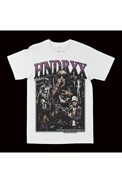 rebelberi Future HNDRXX Hiphop Rap Bootleg Style White Oversize Unisex T-Shir...