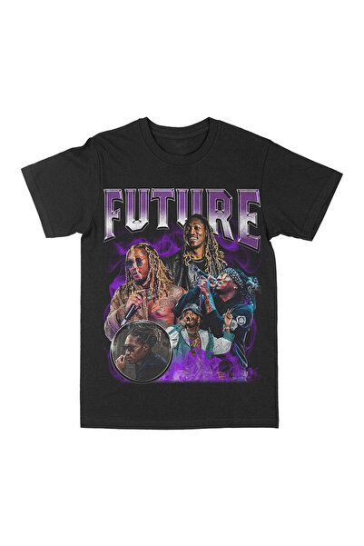rebelberi Future Written Rapper Hiphop Rap Bootleg Style Black Oversize Unise...