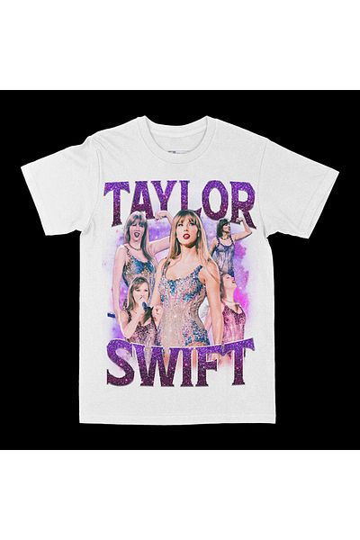 rebelberi Taylor Swift Temă Violet T-Shirt Oversize Unisex Stil Bootleg Tricou Alb