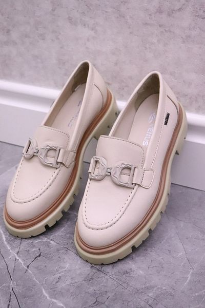 Venüs -2412902 Beige Genuine Leather Women's Oxford Shoes