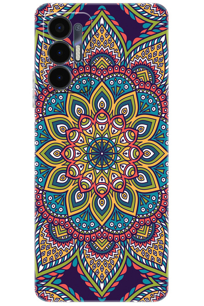 TECNO Pova 3 (LF7n) Uyumlu Kılıf Desen Baskılı Silikon Mandala Vektör Tasarım...