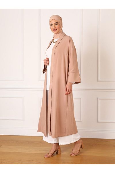 Refka Aerobin Comfortable Fit Caftan Ferace - Dark Beige - Refka