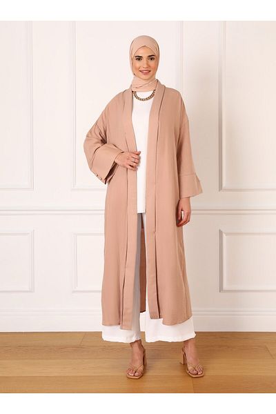 Refka Aerobin Comfortable Fit Caftan Ferace - Dark Beige - Refka