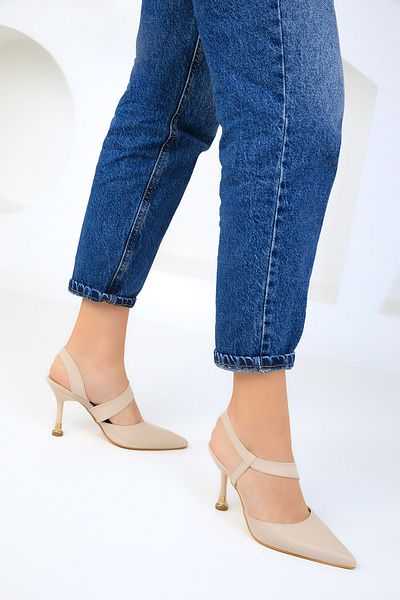 SOHO Beige Women's Classic Heeled Shoes 18855