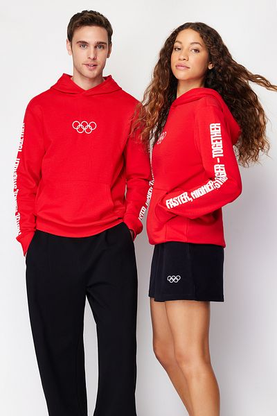 The Olympic Collection Unisex Red Knitted Sweatshirt - TWOAW24SW00405