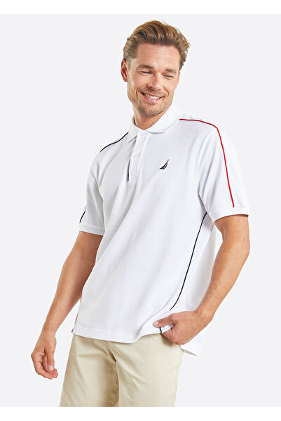 Nautica White Men's Polo Neck T-Shirt N1M01645